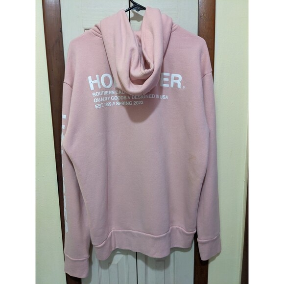 Hollister Women's Light Pink Pullover Hoodie Sweater South Cali Graphic Size L - Picture 9 of 9